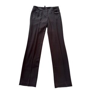 BCBGMAXAZRIA Monique Black Straight Leg Dress Pants Size 2 Career Stretch